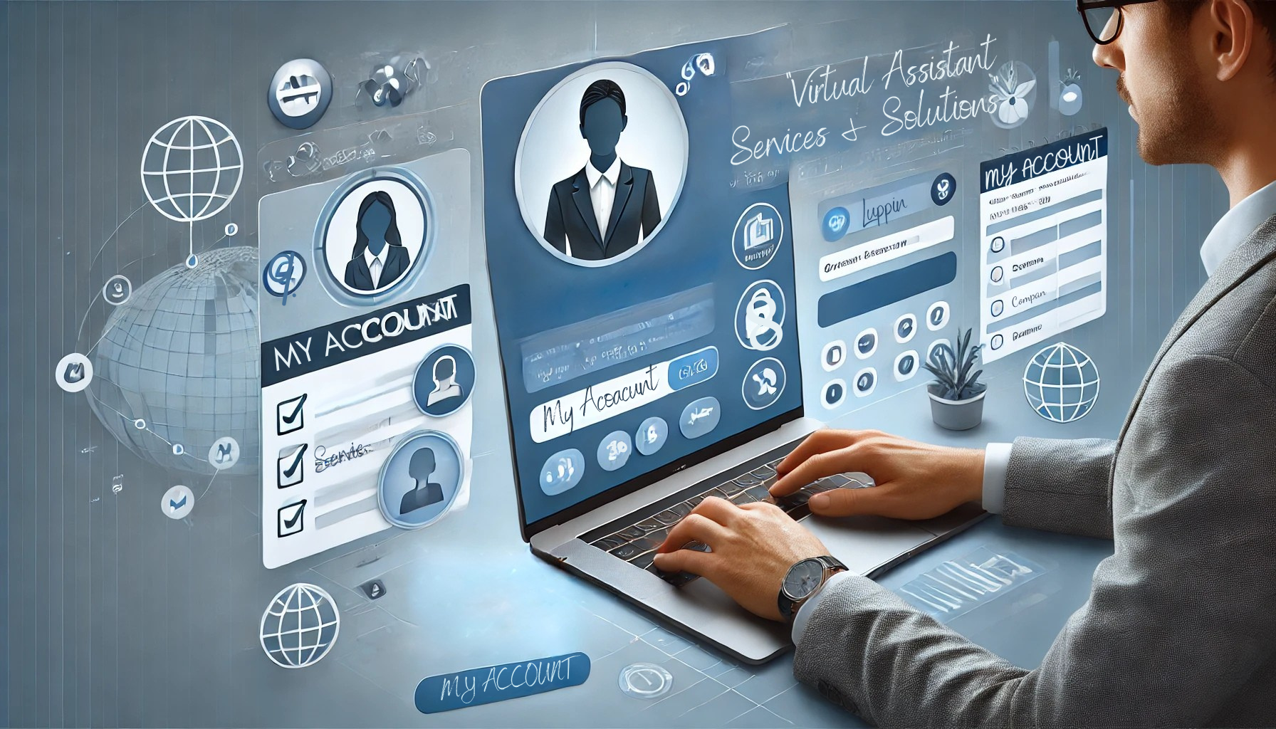 My Account dashboard for VA Solutions virtual assistant services.